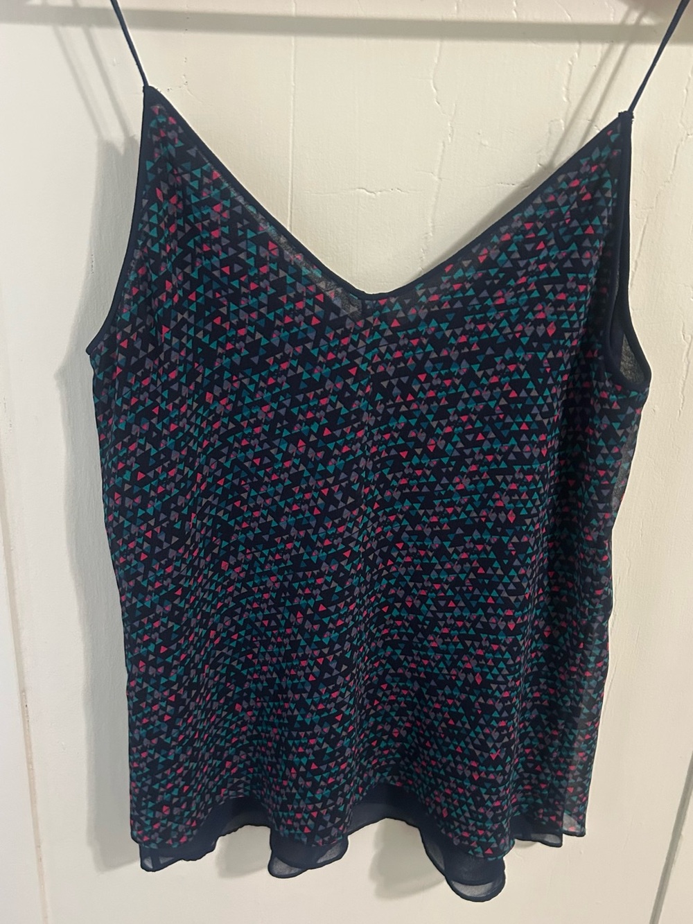 Women's Navy Geometric V-Neck Camisole